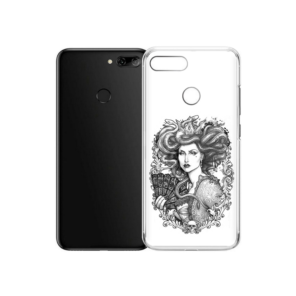 

Чехол MyPads Tocco для Alcatel 1S медуза черно белый (PT227137.662.472), Прозрачный, Tocco