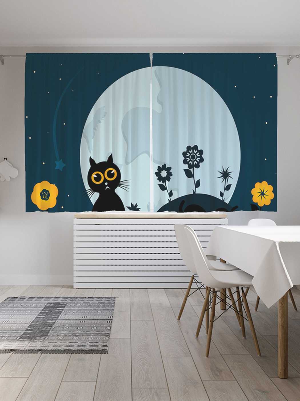 

Классические шторы JoyArty "Ночной котик", серия Oxford DeLux, 2 полотна 145x180 см, Ночной котик