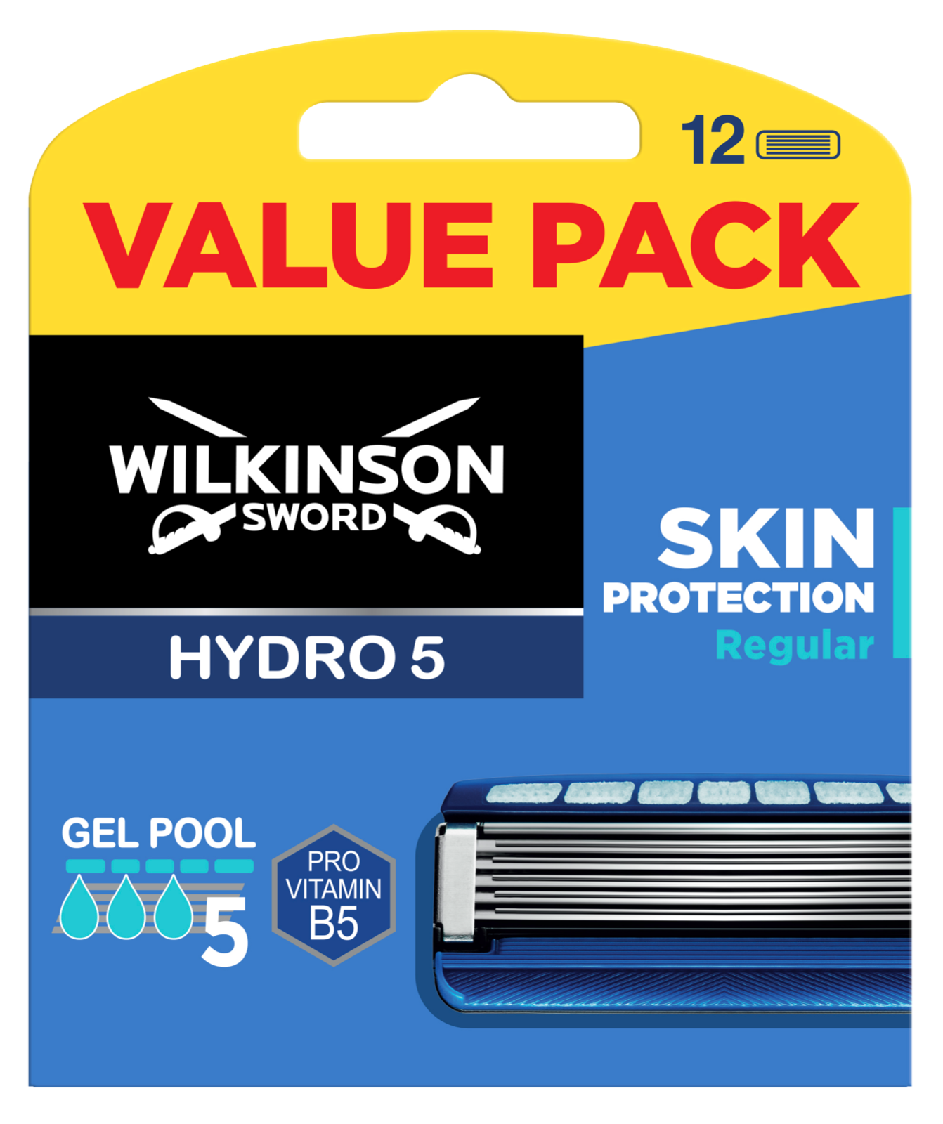 Сменные кассеты для бритвы Hydro Wilkinson Sword Hydro5 SKIN PROTECTION Regular, 12 шт.