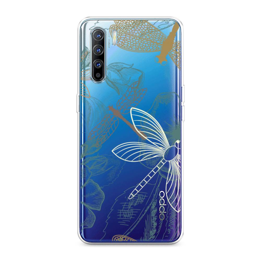 

Чехол Awog на Oppo A91/Reno 3 "Тени стрекоз", Разноцветный, 252450-8
