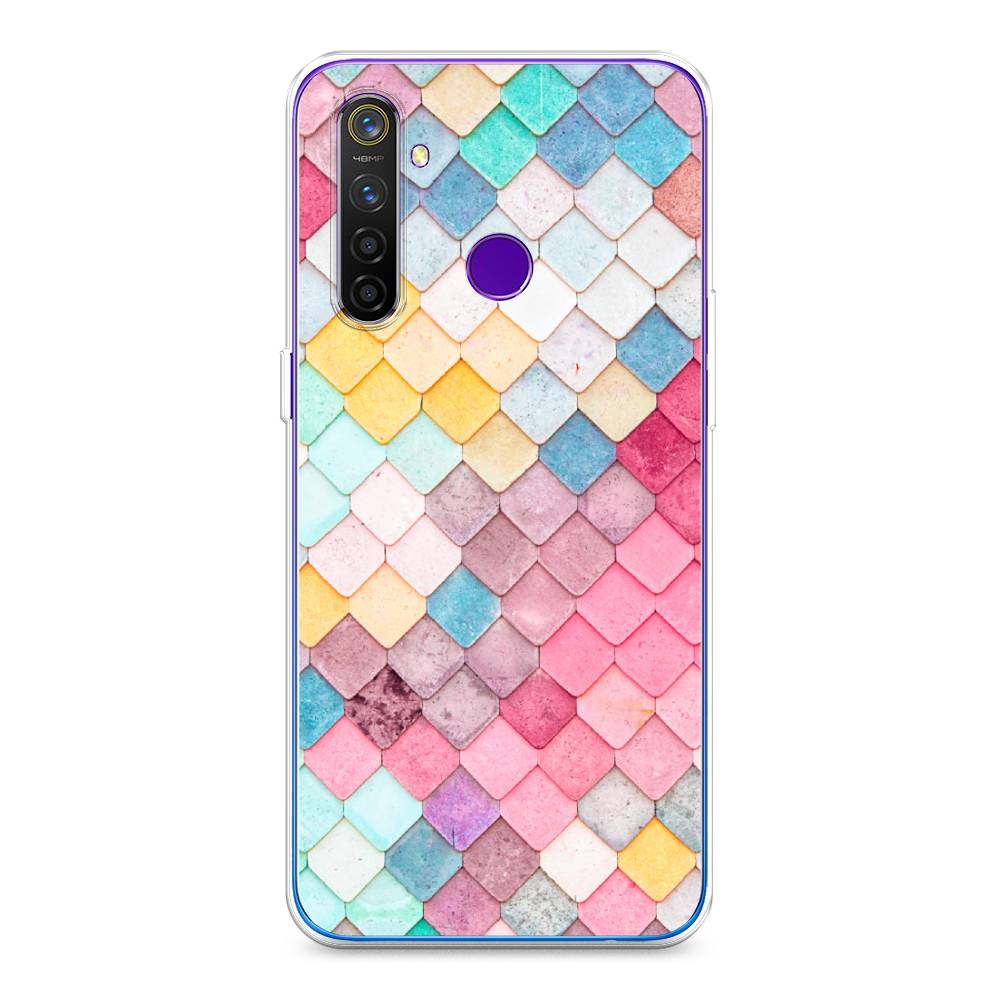

Чехол Awog на Realme 5 Pro "Нежные ромбики", Разноцветный, 251650-4