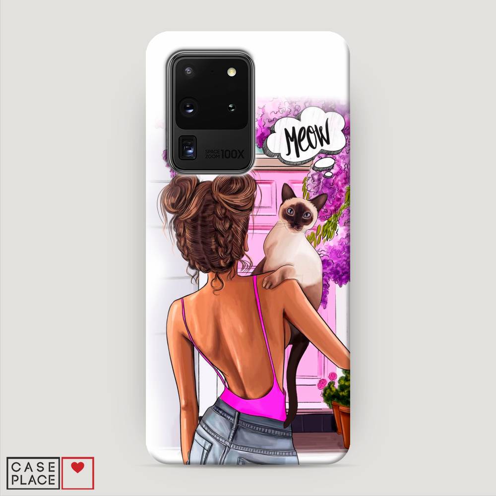 

Пластиковый чехол "Девушка с кошкой" на Samsung Galaxy S20 Ultra, 29420-5