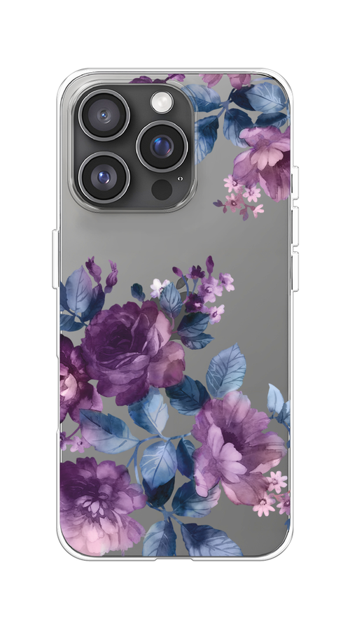 

Чехол на Apple iPhone 16 Pro "Purple Blossoms", Синий;фиолетовый, 16250-1
