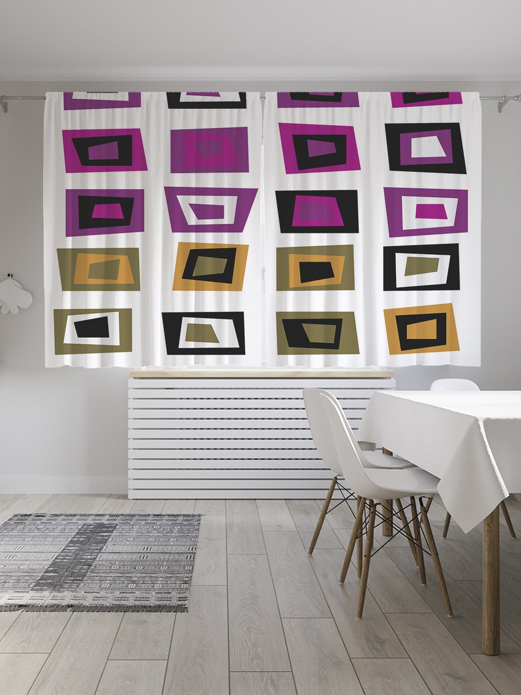 

Шторы JoyArty "Абстракция прямоугольников", Oxford DeLux, 2 полотна 145x180 см, Абстракция прямоугольников