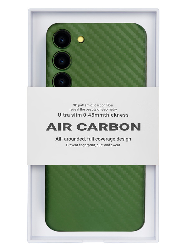 Чехол для Samsung Galaxy S24 Plus AIR Carbon-Зелёный 2115₽