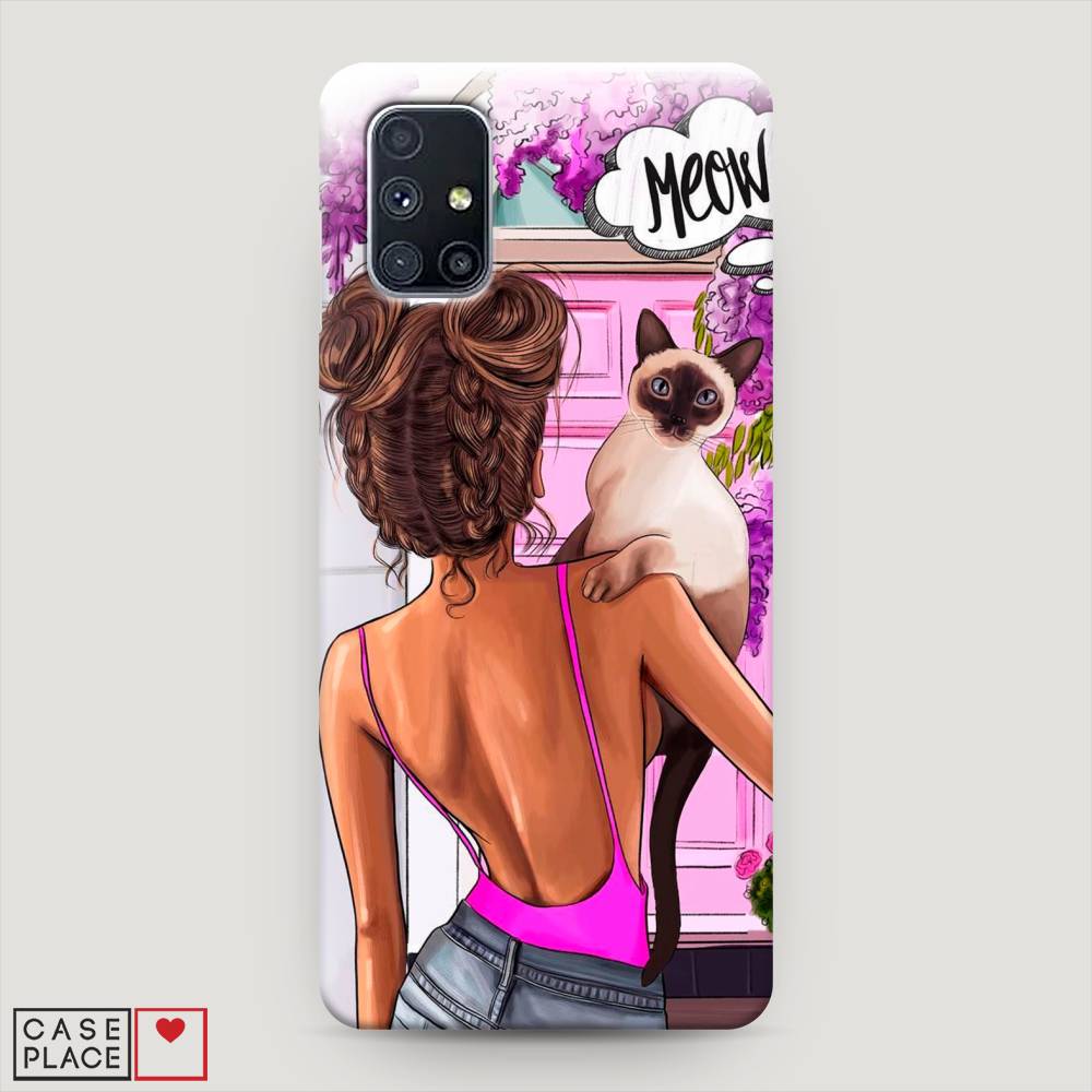 

Пластиковый чехол "Девушка с кошкой" на Samsung Galaxy M51, 2101520-5