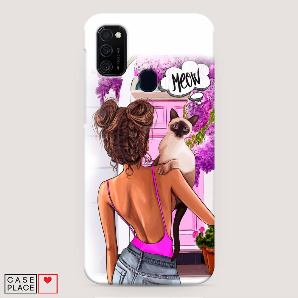 

Пластиковый чехол "Девушка с кошкой" на Samsung Galaxy M30s, 29820-5