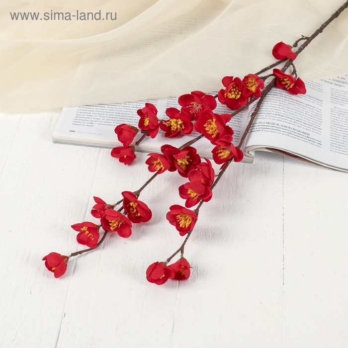 

Цветок искусственный Ветка сакуры 3*80 см, красная, Красный