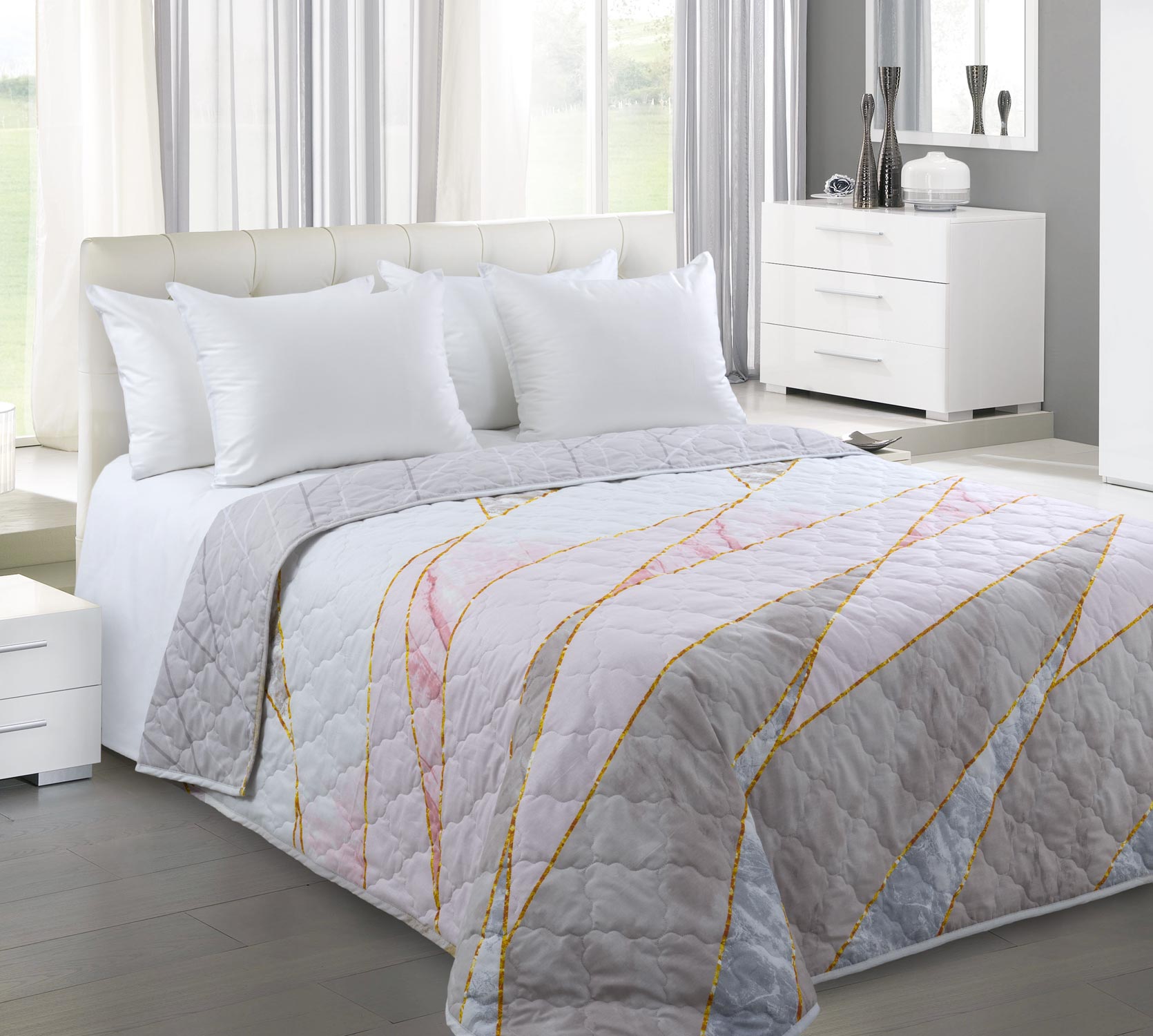 

Покрывало стеганое Текс-Дизайн на кровать Аттика 1, перкаль, 240х210, Аттика 1