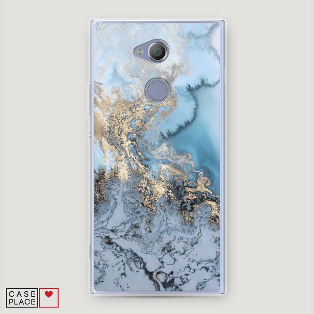 фото Чехол awog "морозная лавина синяя" для sony xperia xa2 ultra