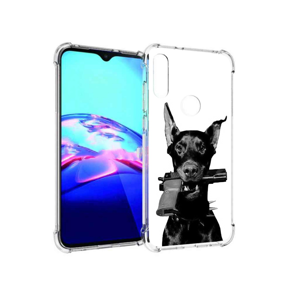 

Чехол MyPads Tocco для Motorola Moto E доберман с пистолетом (PT227064.345.331), Прозрачный, Tocco