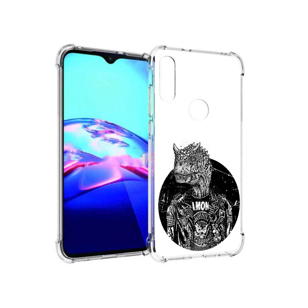 

Чехол MyPads Tocco для Motorola Moto E динозавр в куртке (PT227064.345.328), Прозрачный, Tocco