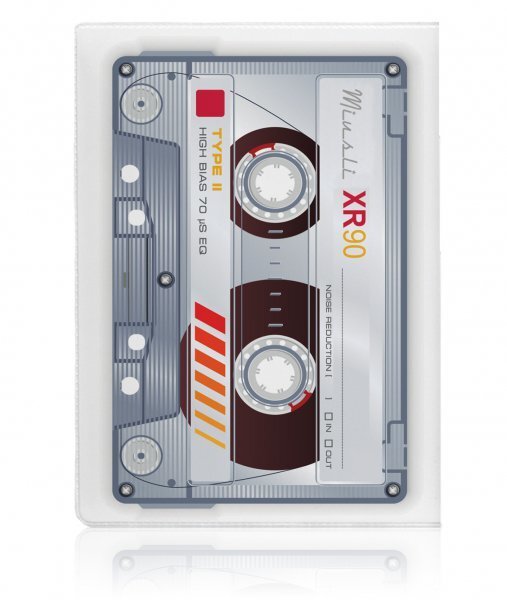 

Обложка для паспорта унисекс CASSETTE серая, Серый, CASSETTE
