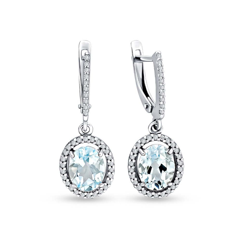 

Серьги из серебра 585Gold 702011686, топаз\фианит, 702011686