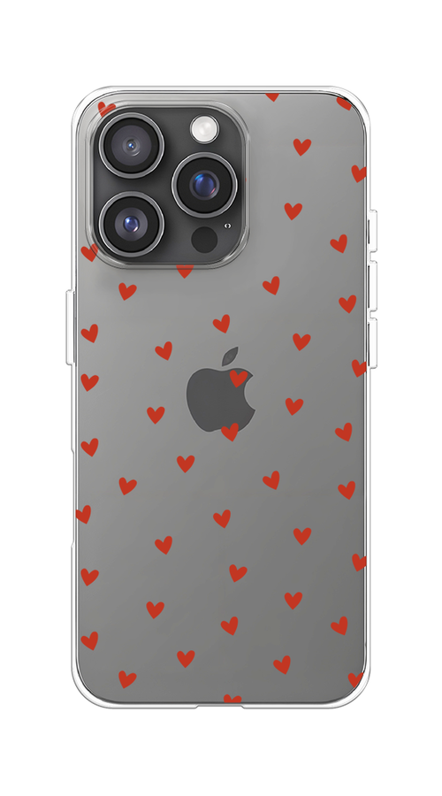 

Чехол на Apple iPhone 16 Pro "Red hearts", Красный;прозрачный, 16250-1