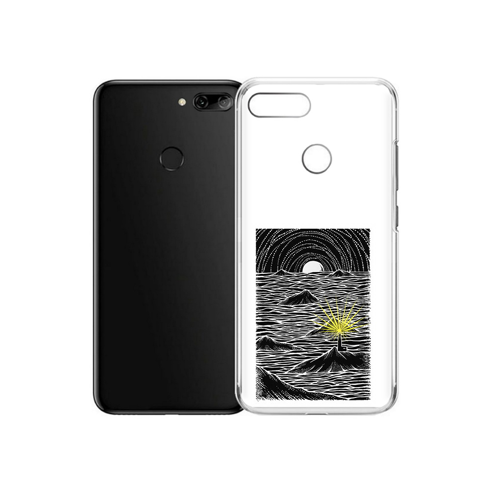 

Чехол MyPads Tocco для Alcatel 1S маяк в черно белом море (PT227137.662.460), Прозрачный, Tocco