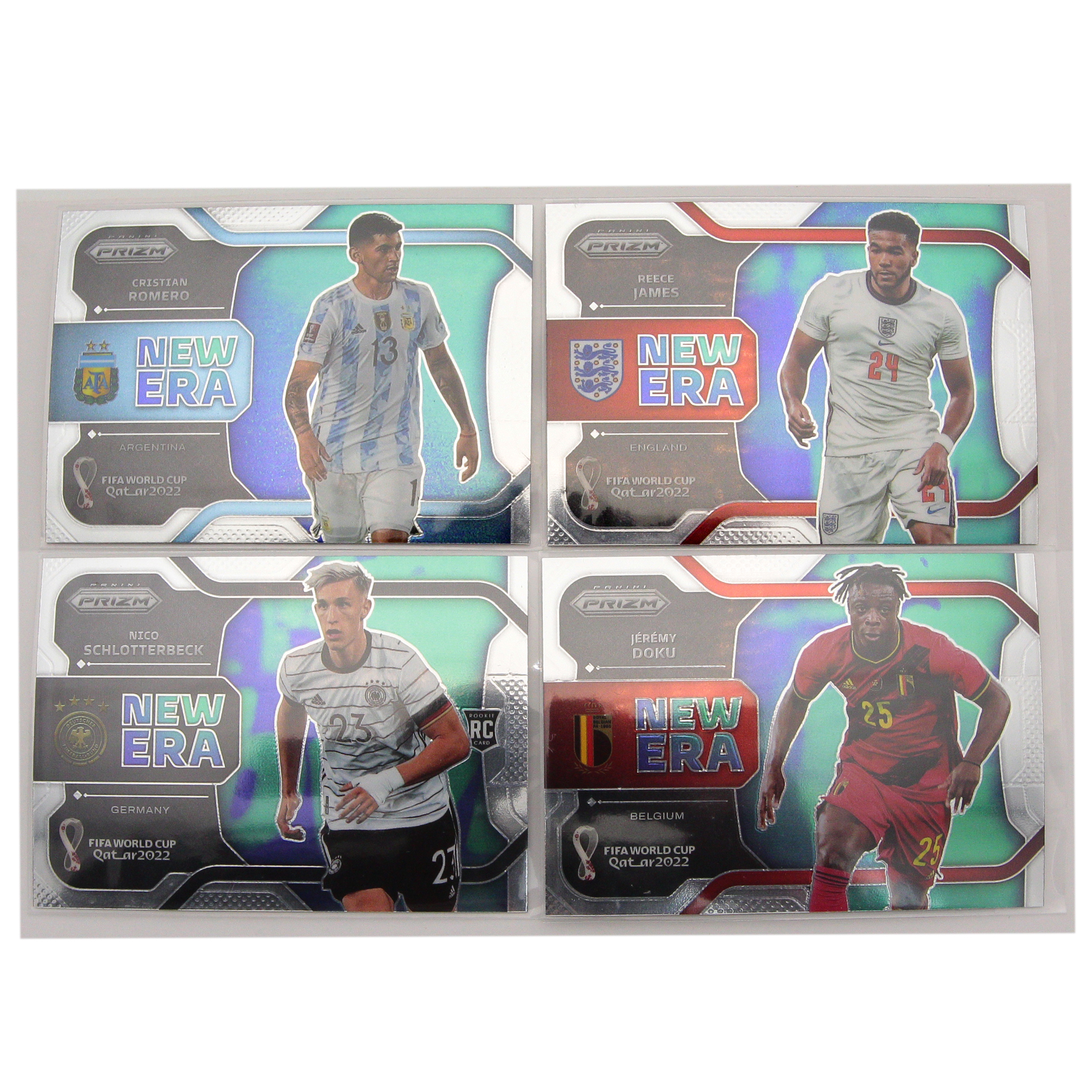 Коллекционные карточки Panini Prizm FIFA World Cup Qatar 2022 NEW ERA S0367, 4 шт