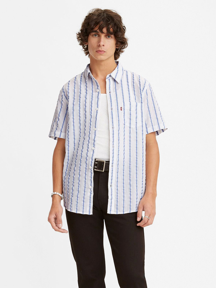 

Рубашка мужская Levi's Men Ss Classic 1 Pkt Standrd Shirt белая L, Men Ss Classic 1 Pkt Standrd Shirt