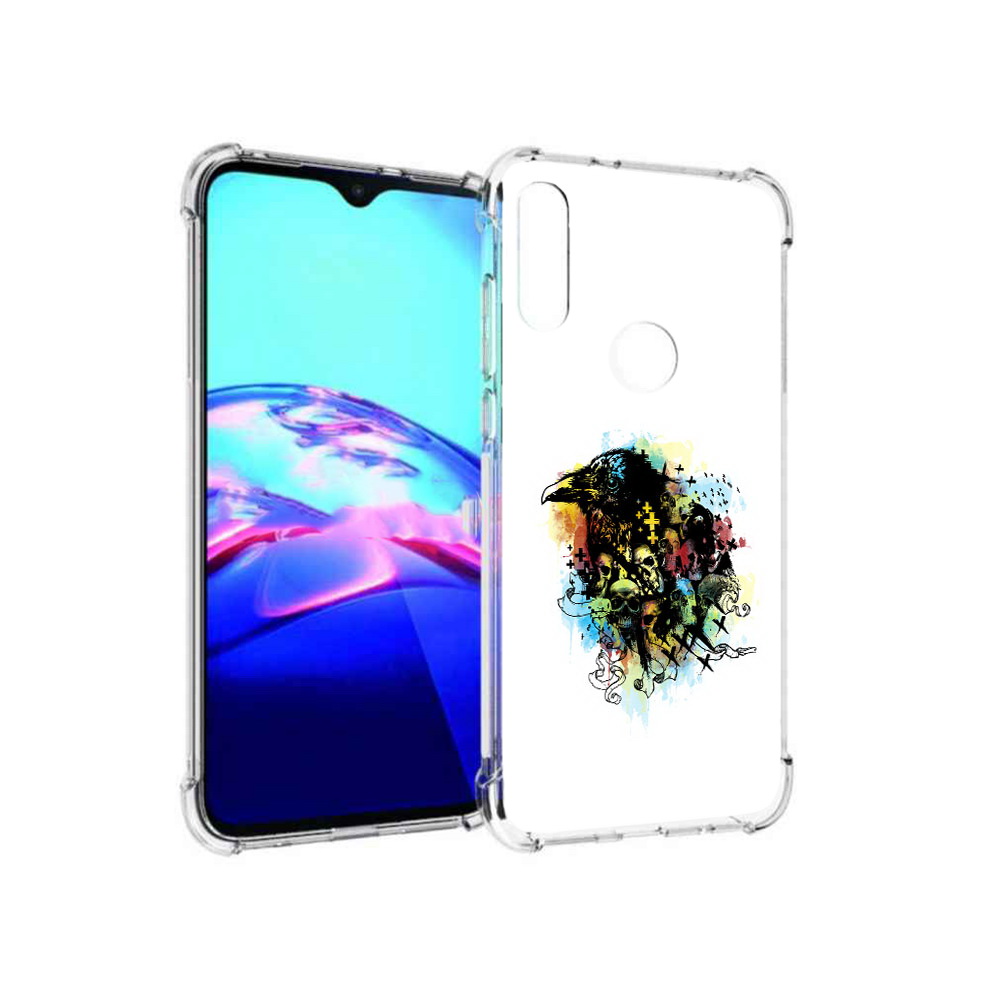 

Чехол MyPads Tocco для Motorola Moto E ворон и черепа (PT227064.345.273), Прозрачный, Tocco