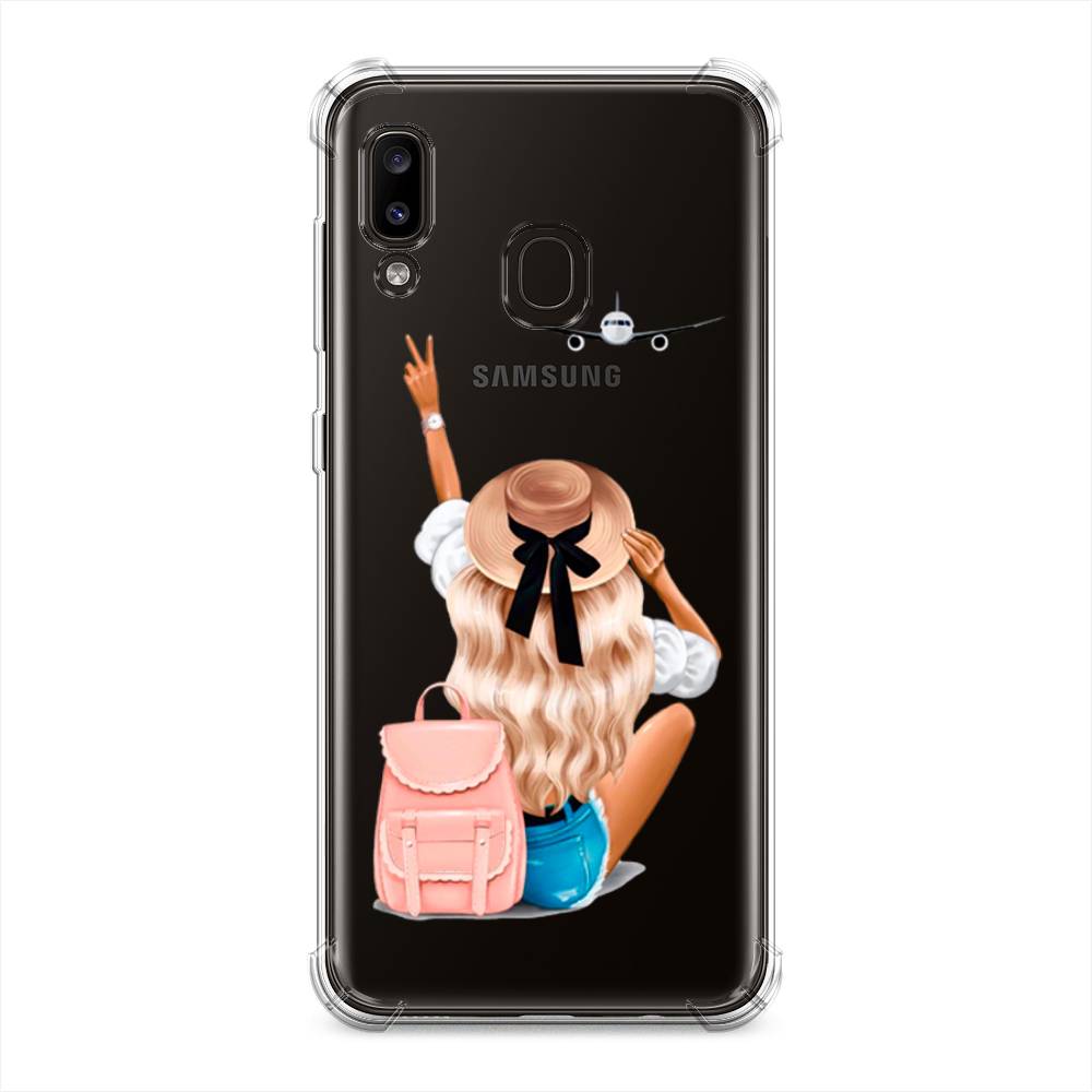 фото Противоударный силиконовый чехол "автостопом самолетом" на samsung galaxy a30 awog