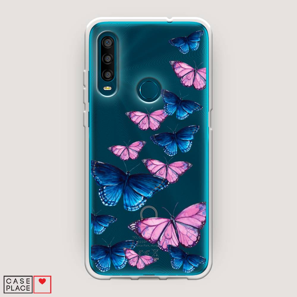 фото Силиконовый чехол "полет бабочек" на alcatel 1se (2020) awog