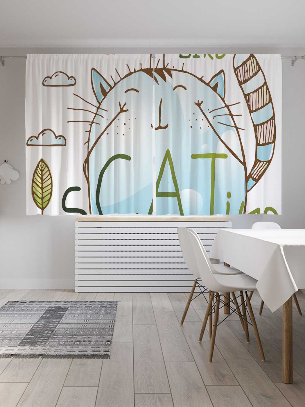 

Классические шторы JoyArty "Кот на скейте", серия Oxford DeLux, 2 полотна 145x180 см, Кот на скейте