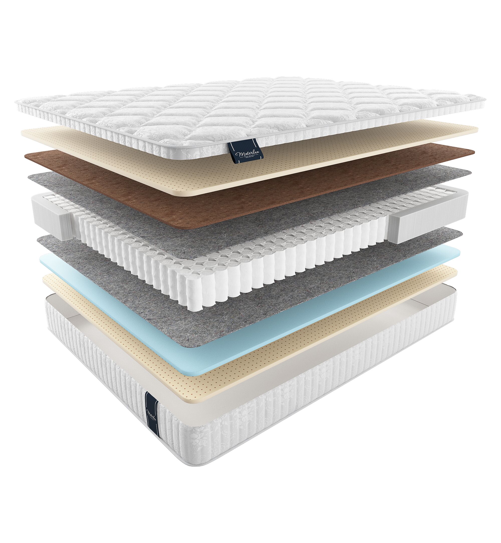 

Матрас Materlux Voyage Carolina 165х210, Бежевый;белый;серый;серебристый, Carolina