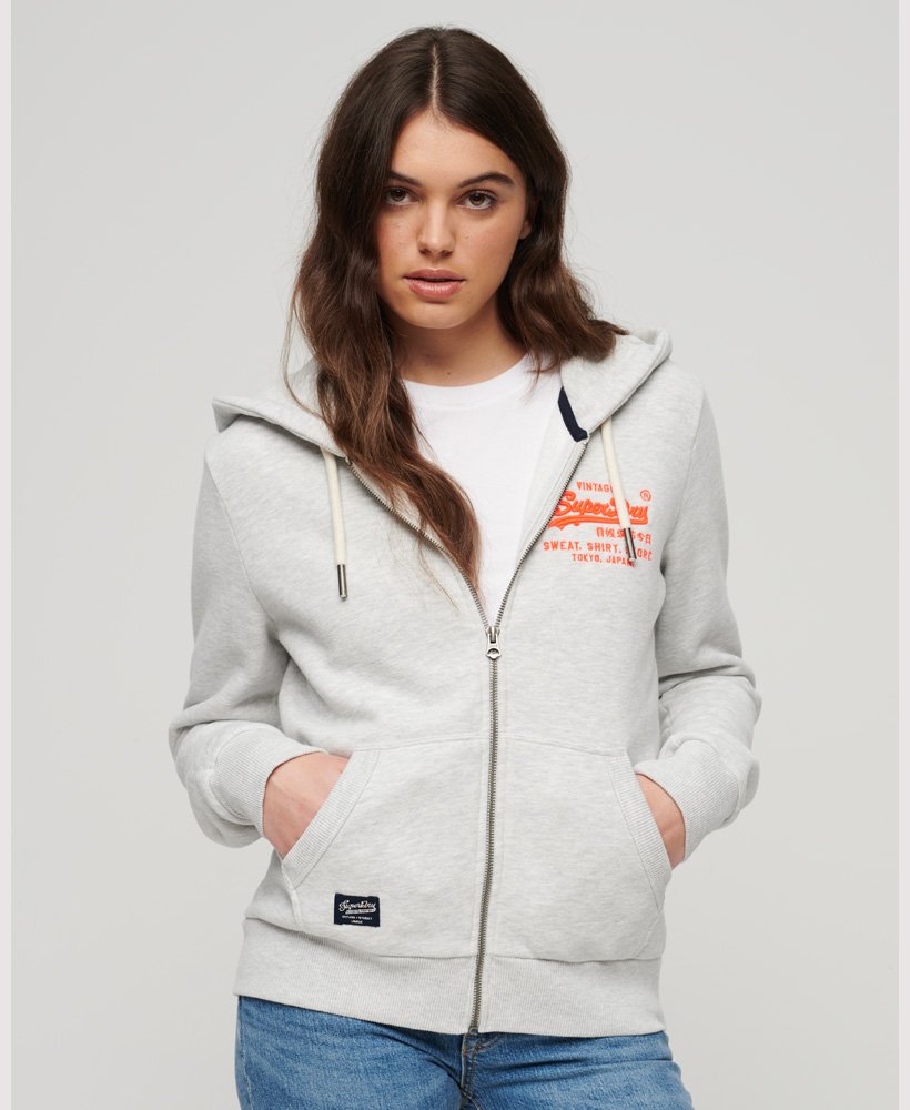 

Толстовка женская Superdry W2011988A серая 12 UK, Серый, W2011988A