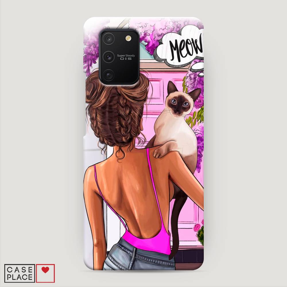 

Пластиковый чехол "Девушка с кошкой" на Samsung Galaxy A91, 29920-5
