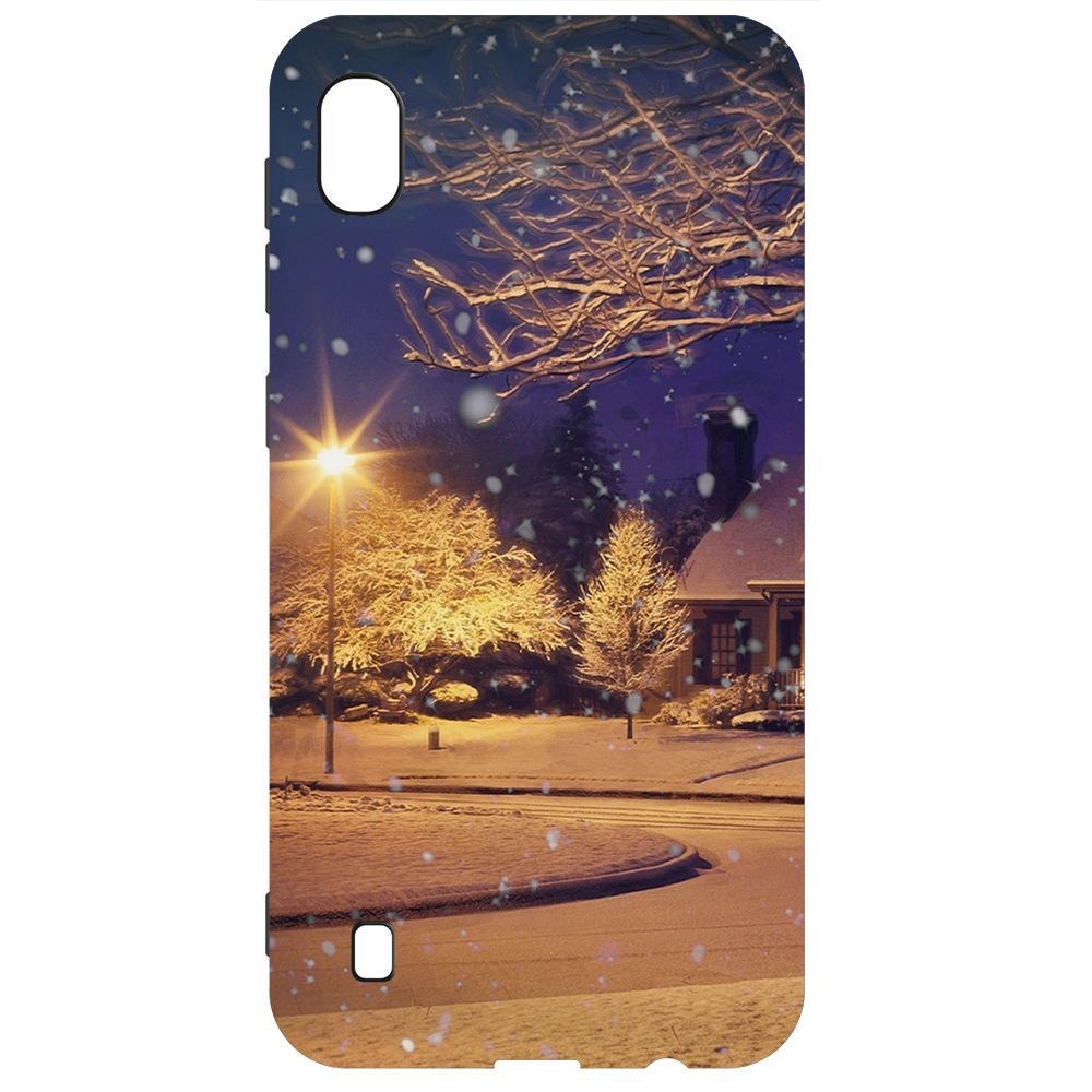 фото Чехол-накладка krutoff софт кейс зимняя сказка для samsung galaxy a10 (a105) черный