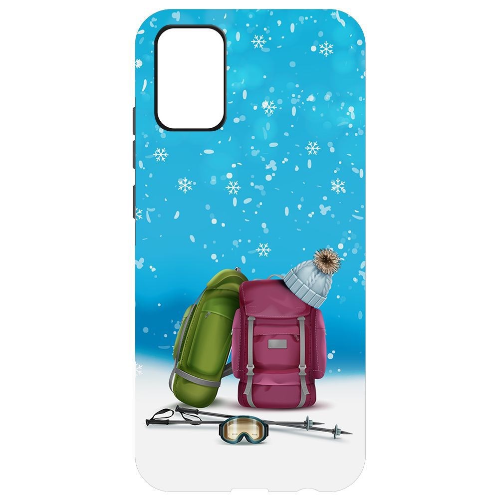 фото Чехол-накладка krutoff софт кейс зимний отпуск для samsung galaxy a02s (a025) черный