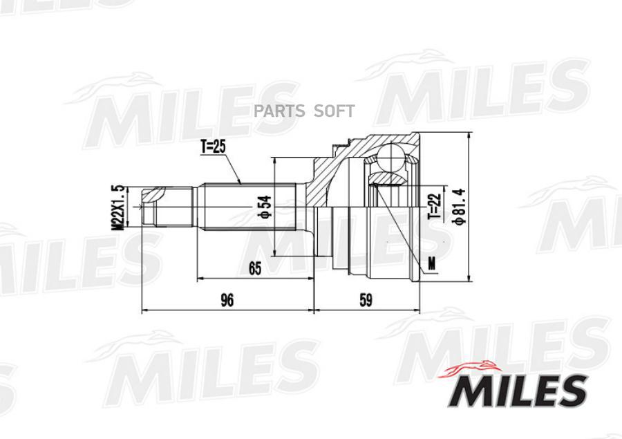 Шрус Miles Ga20263 Шрус Mitsubishi Galant/Colt/Lancer 1.3/1.8 87-96 Нар. Miles арт. GA2026