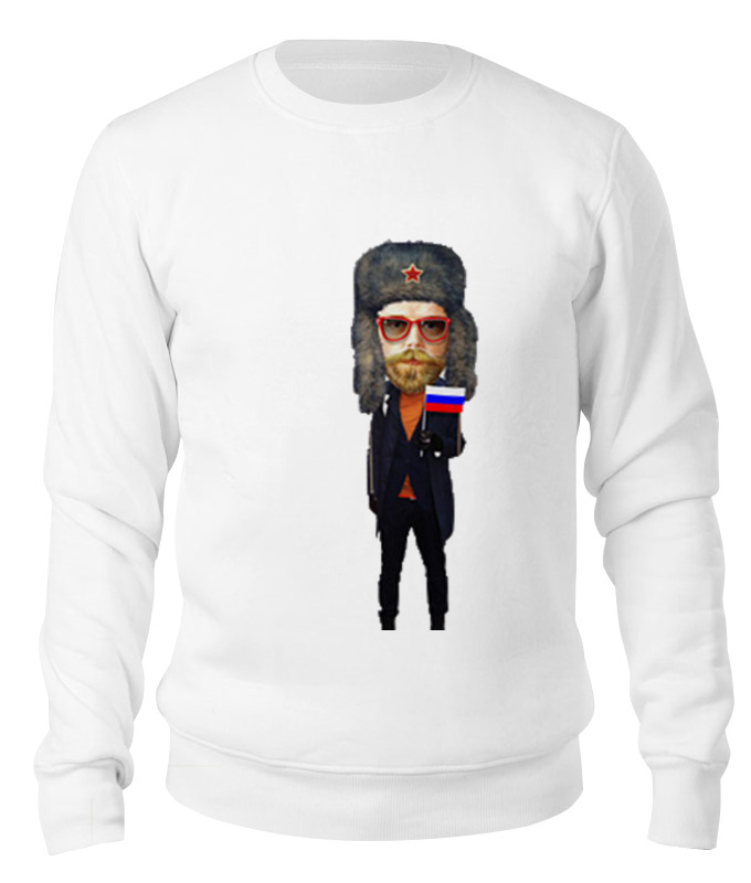 

Свитшот унисекс Printio Russian boy белый M, Russian boy