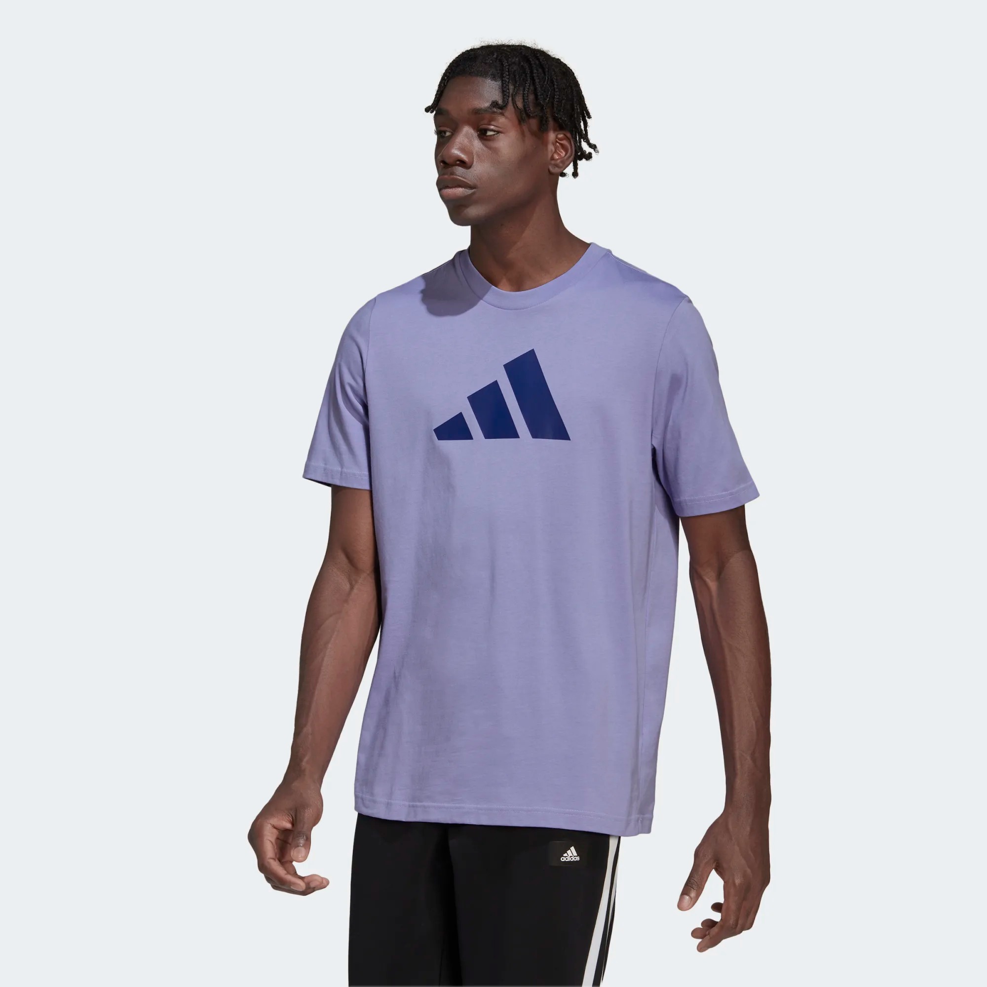 фото Футболка мужская adidas m fi 3bar tee фиолетовая xl