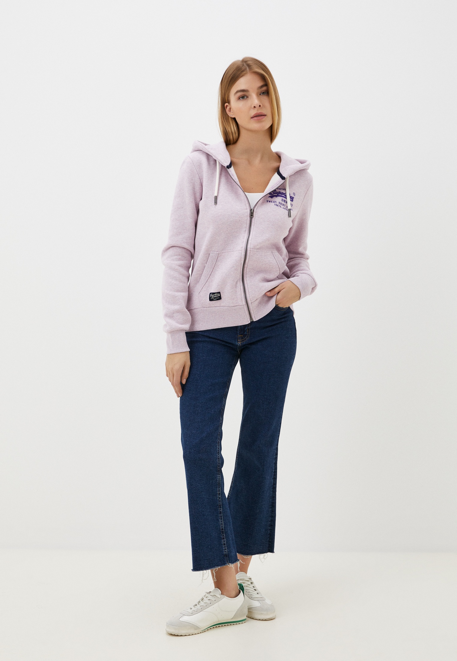 

Толстовка женская Superdry W2011988A розовая 12 UK, Розовый, W2011988A