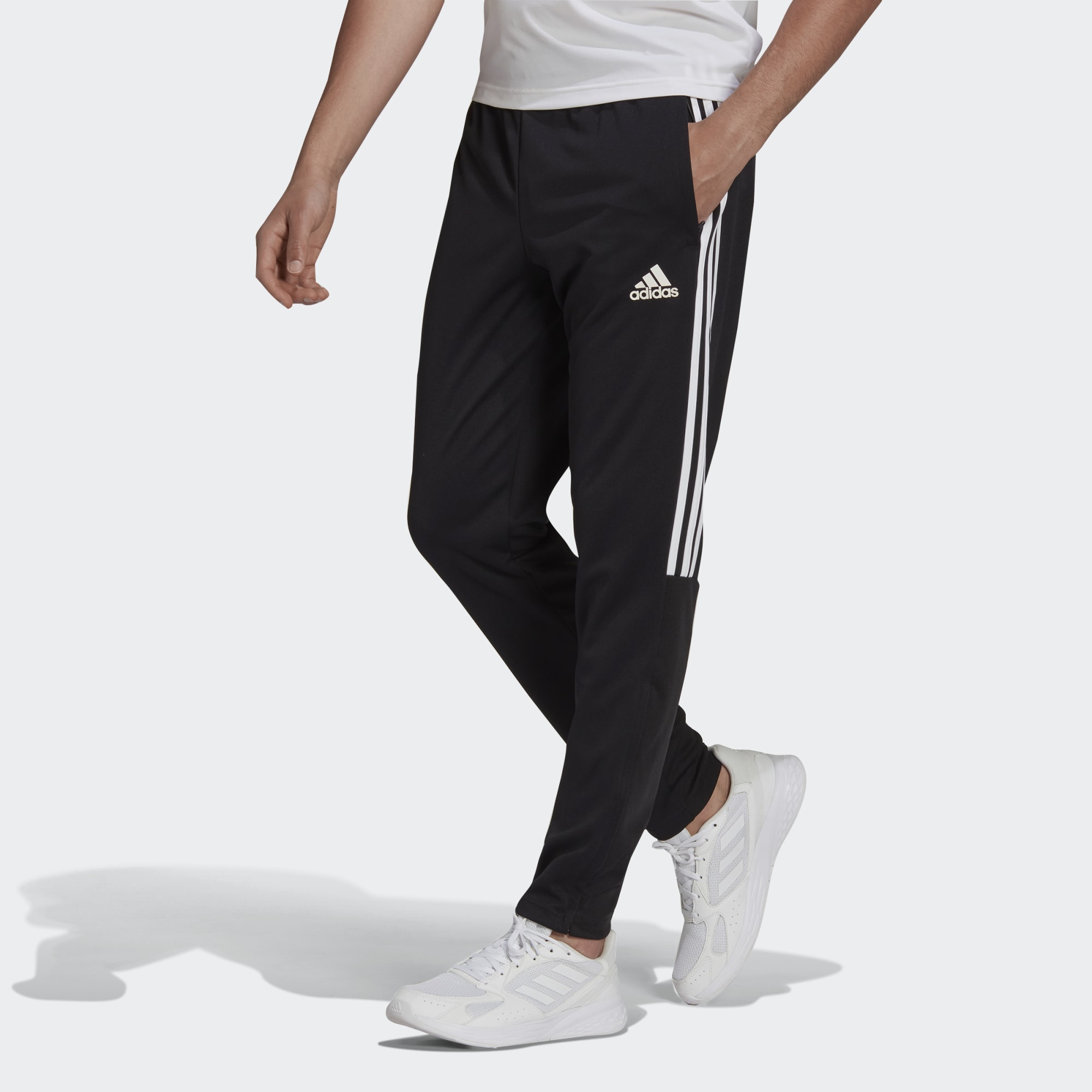 фото Спортивные брюки мужские adidas aeroready sereno slitapered cut 3-stripes черные xs