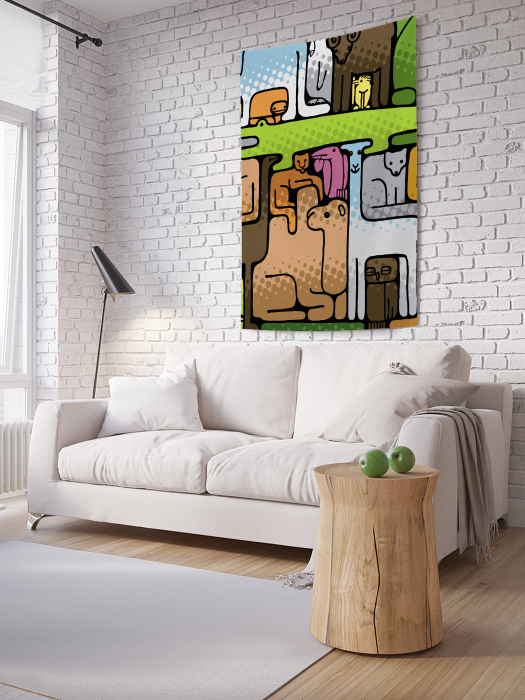 

Вертикальное фотопанно на стену JoyArty Животный пазл 100x150 см, Животный пазл