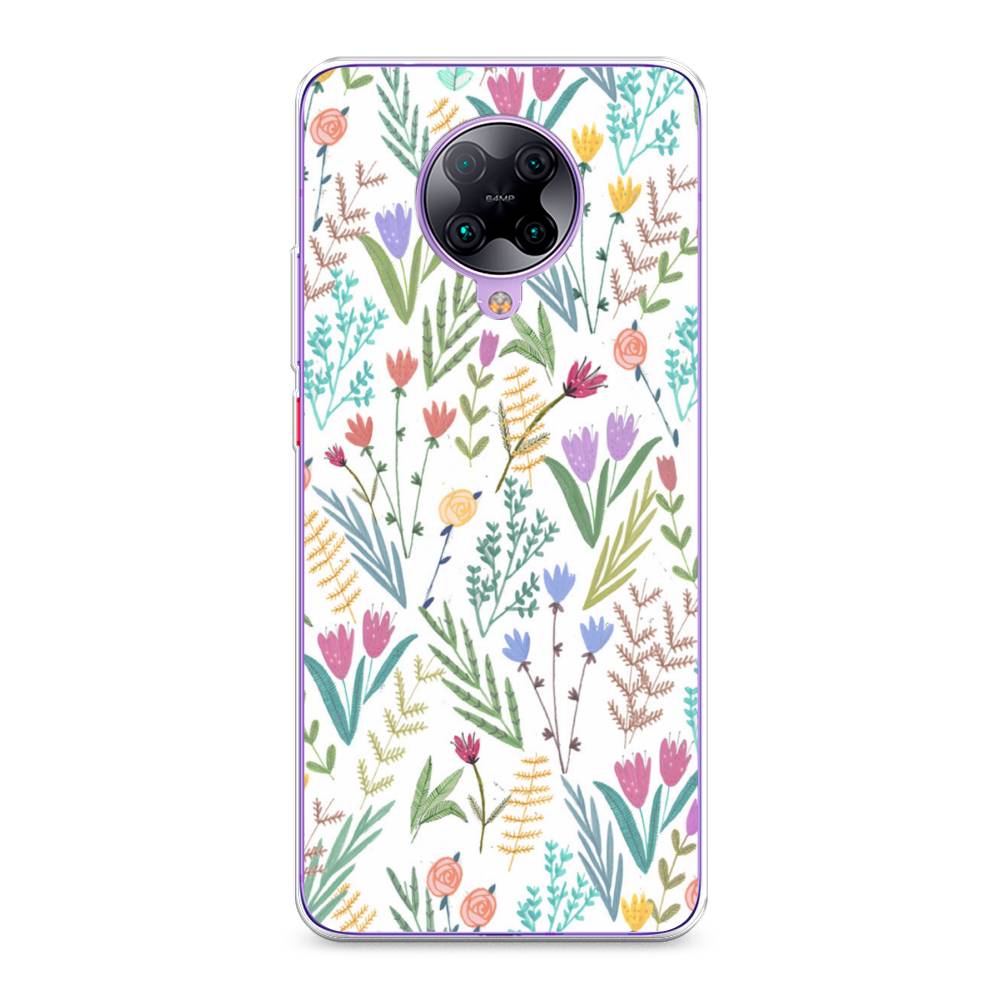 

Чехол Awog на Poco F2 Pro/Redmi K30 Pro "Полевые цветы рисунок", Разноцветный, 37050-8