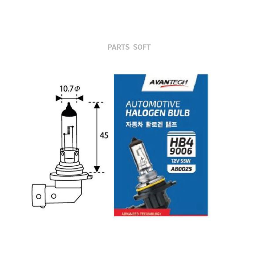 

Лампа Головного Света Avantech 9006 (Hb4) 12V 55W AVANTECH AB0025