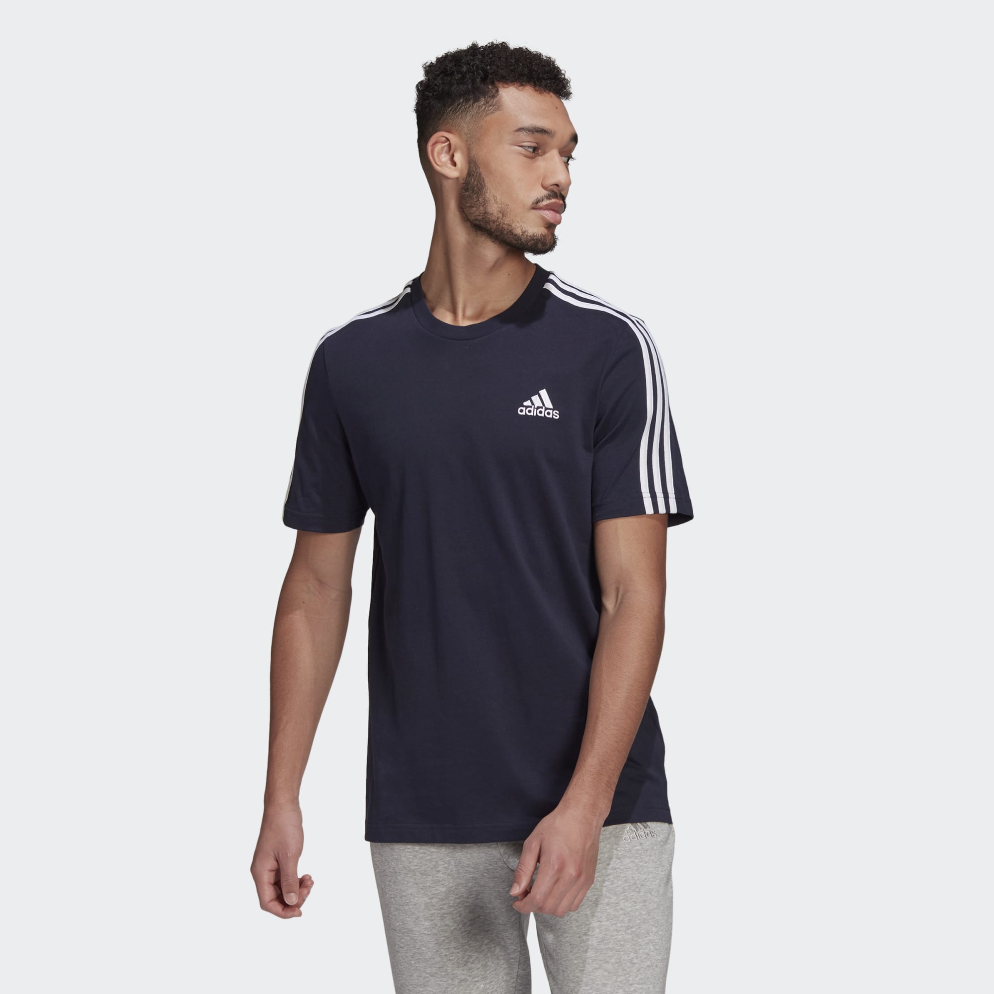 фото Футболка мужская adidas m 3s sj t синяя xs