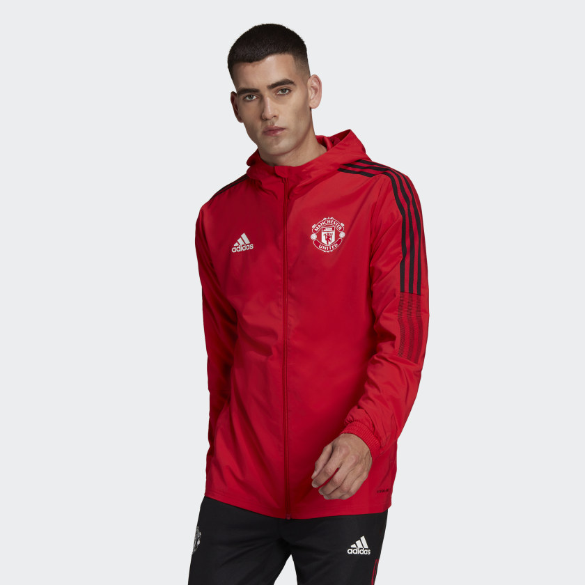 фото Ветровка мужская adidas mufc pre jacket красная 2xl