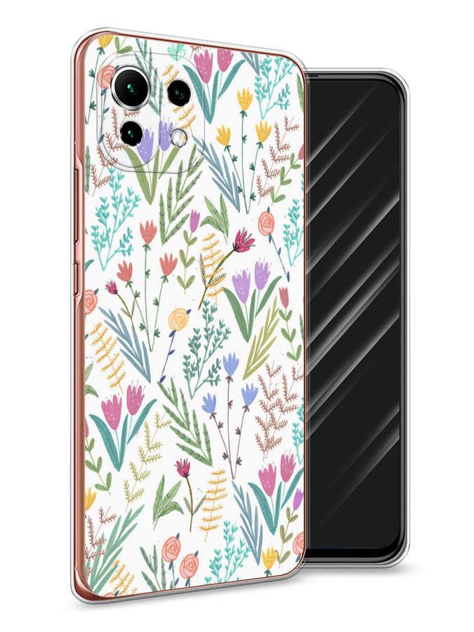 

Чехол Awog на Xiaomi Mi 11 Lite/5G NE "Полевые цветы рисунок", Разноцветный, 311750-8