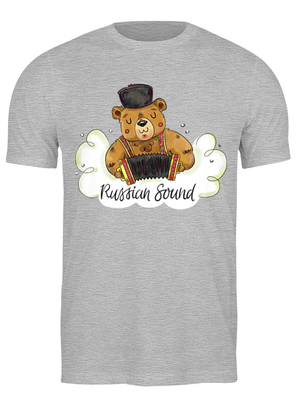

Футболка мужская Printio Bear here серая S, Серый, Bear here
