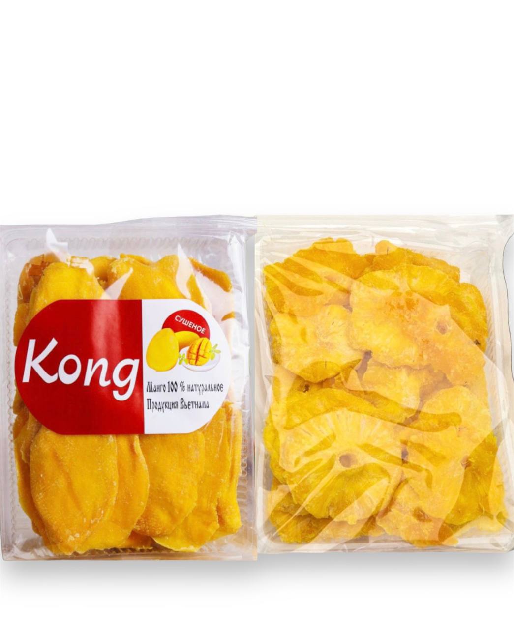 

Ананас сушеный Happy Farm и Манго сушеное Kong, 500г х 2 шт