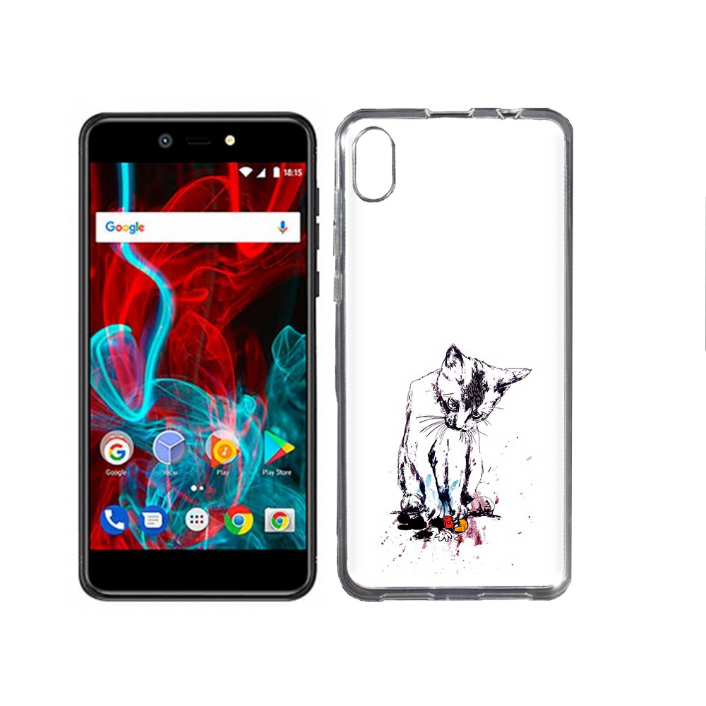 

Чехол MyPads Tocco для BQ-5211 Strike кот и микки, Прозрачный, Tocco
