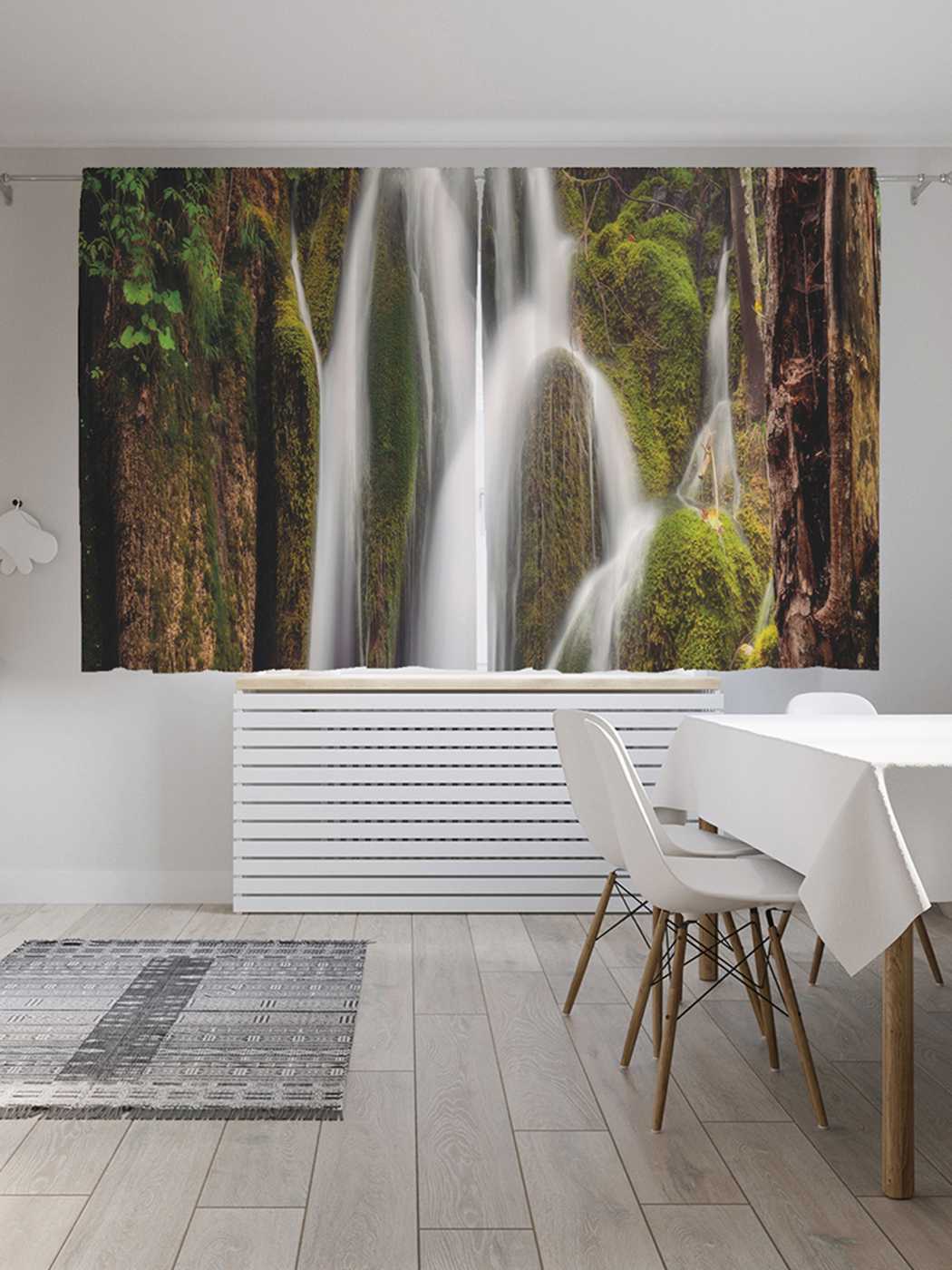 

Классические шторы JoyArty "Лазурный водопад", серия Oxford DeLux, 2 полотна 145x180 см, Лазурный водопад