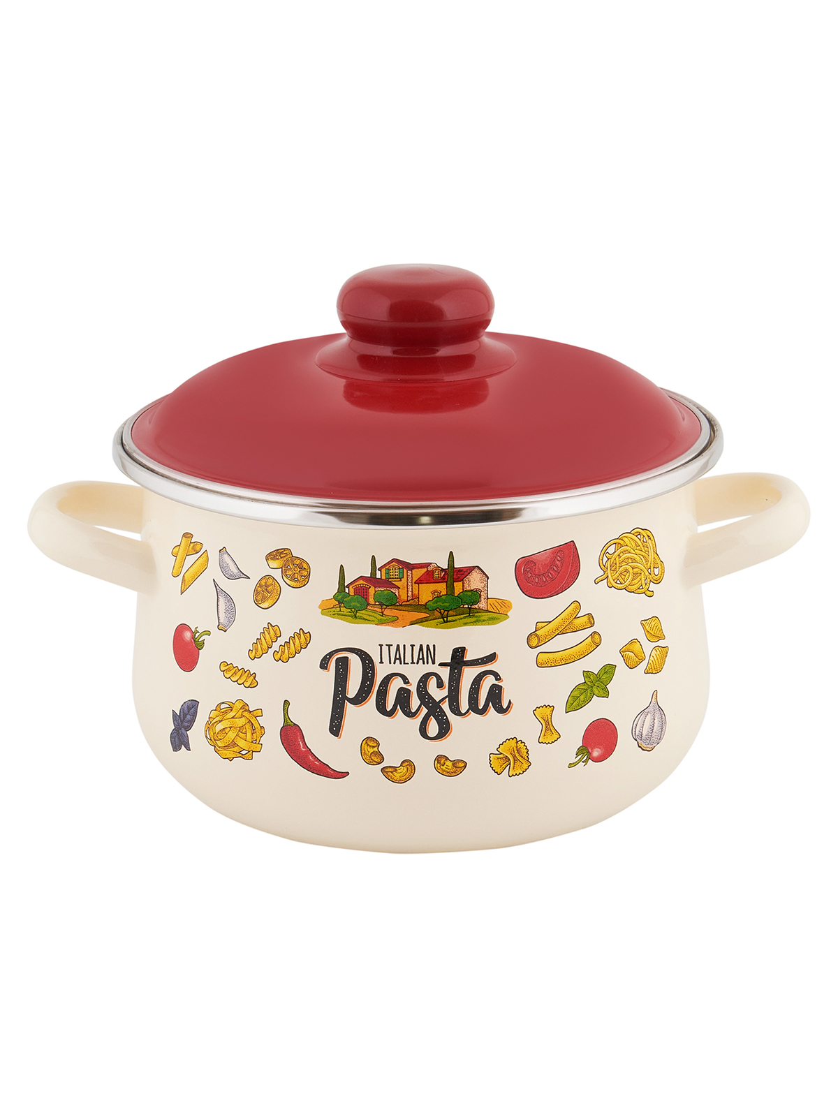 

Кастрюля эмалированная Appetite Pasta ITALIAN, с крышкой, 2 л, Бежевый