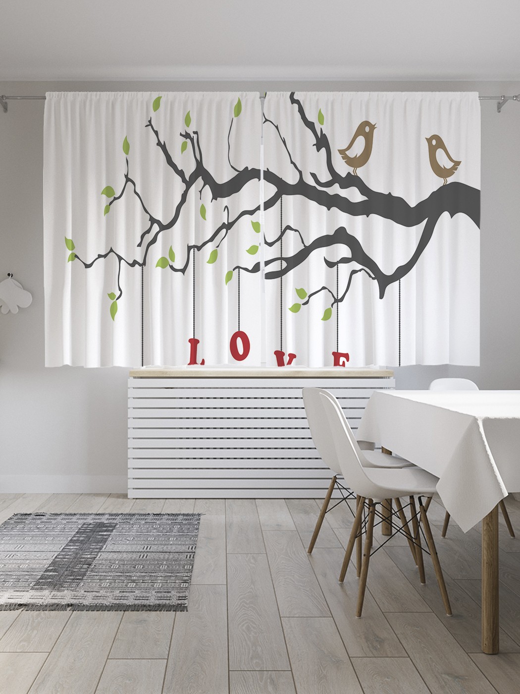 

Классические шторы JoyArty "Любовь и песня", серия Oxford DeLux, 2 полотна 145x180 см, Любовь и песня