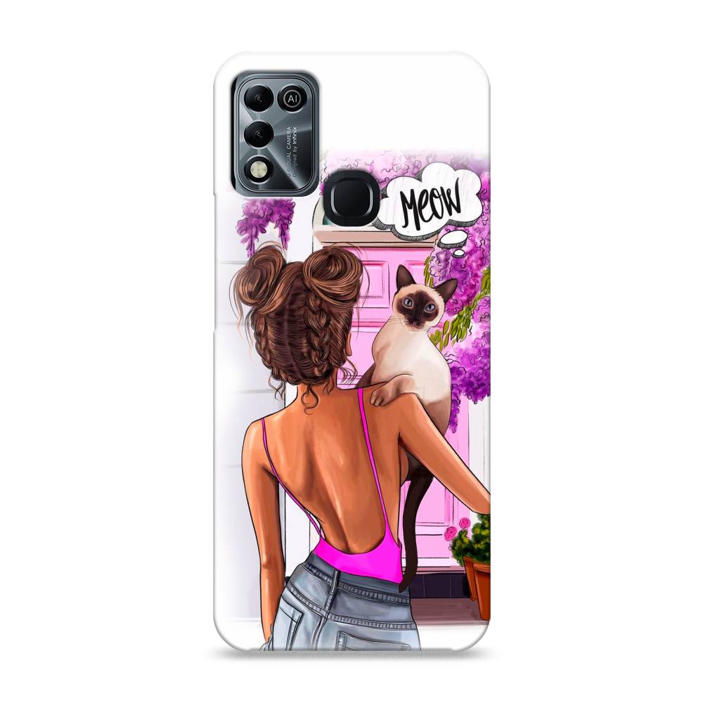 

Пластиковый чехол "Девушка с кошкой" на Infinix HOT 11 Play, 3100820-5