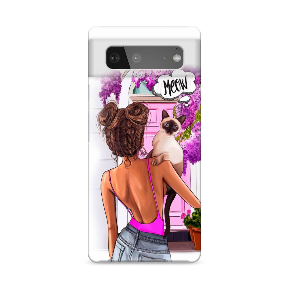 

Пластиковый чехол "Девушка с кошкой" на Google Pixel 6, 270820-5